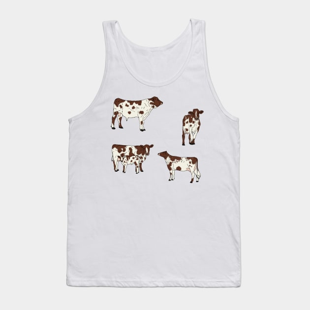 Ayrshire Cows Pattern Transparent Tank Top by TrapperWeasel